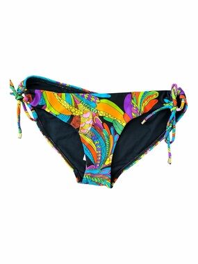 Vtg  Dead Stock Bikini Bay Funky Feathers Psychedelic Print Bikini Bottom Sz 12
